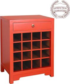 img 1 attached to 🍷 Stylish Antique Revival CB088A ORG Porthos Home Wine Cabinet End Table in Vibrant Orange