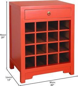 img 2 attached to 🍷 Stylish Antique Revival CB088A ORG Porthos Home Wine Cabinet End Table in Vibrant Orange