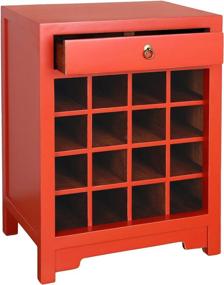 img 3 attached to 🍷 Stylish Antique Revival CB088A ORG Porthos Home Wine Cabinet End Table in Vibrant Orange