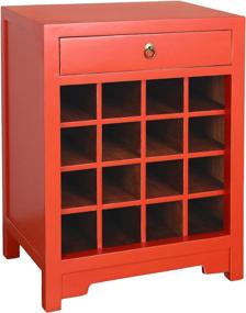 img 4 attached to 🍷 Stylish Antique Revival CB088A ORG Porthos Home Wine Cabinet End Table in Vibrant Orange