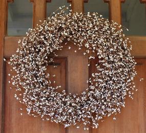 img 2 attached to 🎁 The Wreath Depot Shelburne White Pip Berry Wreath, 22 Inches: Designer Quality with White Gift Box