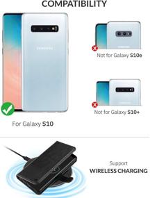 img 2 attached to KILINO Galaxy S10 Wallet Case – RFID Blocking, 📱 PU Leather, Shock-Absorbent Bumper, Card Slots, Magnetic Closure – Black