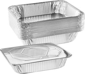 img 3 attached to NYHI 9x13 Aluminum Foil Pans with Lids 🍲 - 10 Pack for Catering, Baking, Roasting & More