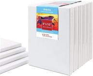 🎨 artecho 8x10 inch stretched canvas: white blank 12 pack, primed 100% cotton. super value bulk pack for painting, acrylic pouring, oil paint &amp; artist media logo