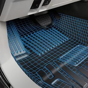 img 3 attached to 🚗 Auxko Floor Mats Liners TPE All-Weather Guard for 2019-2021 Chevrolet Silverado/GMC Sierra 1500 Crew Cab with Carpeted Factory Storage Box - Heavy Duty 1st & 2nd Row