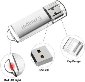 img 2 attached to 🔌 Эксмапор 5 шт. 32ГБ USB флеш-накопителей с индикатором LED (красный/черный/серебристый/зеленый/синий)