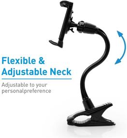 img 2 attached to Macally Adjustable Gooseneck Tablet Holder & Phone Clip - Convenient Phone and Tablet Mount for Desks - Compatible with Phones & Tablets up to 8 inches - Sturdy Clamp for Thick Desks - Black