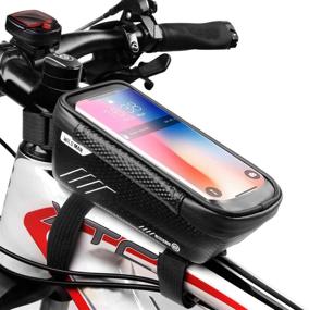 img 4 attached to 🚲 Bike Phone Mount Bag: Waterproof Front Frame Handlebar Bag for iPhone & Android - WILD MAN