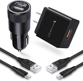 img 4 attached to ⚡️ High-Speed USB C Fast Charger Set with Quick Charge 3.0 Wall Charger, USB Car Charger, and 2 Type C Cables - Compatible with Samsung Galaxy S21/S20/Note 20/A72 5G and More