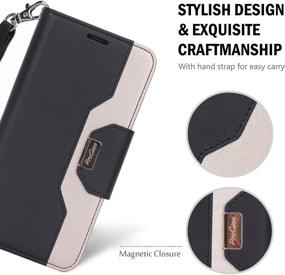 img 2 attached to Stylish ProCase Galaxy A20/A30 Wallet Case for Women and Girls – Sleek Flip Folio Cover with Card Holders, Mirror Wristlet – Perfect 6.4 Inch 2019 Release -Black