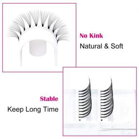 img 2 attached to 👁 Lash Extension 10D 0.07 Premade Fans Eyelash Extensions D Curl Mix Tray: Achieve Stunning Volume with Short Stem Volume Premade Fans (10D-0.07-D, 8-14mm Mix)