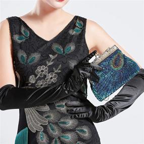 img 3 attached to 🦚 BABEYOND 1920s Gatsby Flapper Peacock Clutch: Sequined Evening Handbag with Beaded Accents