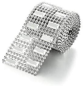 img 3 attached to 💎 Yongrow Ribbon Mesh Roll: Elegant Table Decoration with Sparkling Crystal Ribbon and Diamond Mesh Wrap