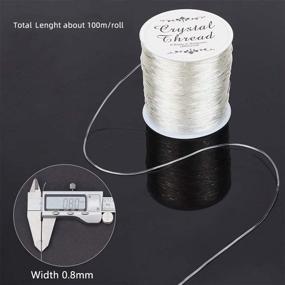 img 3 attached to Pandahall 0.8mm Clear Crystal Stretch String: 📿 1 Roll (100m) for Jewelry and Bracelet Making