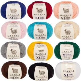 img 2 attached to 🧶 3 Пачки (мотка) Пряжи Gazzal Baby Wool XL - Супер мягкая и средняя толщина, цвет красный 816, 328 ярдов - 40% мериносовая шерсть.