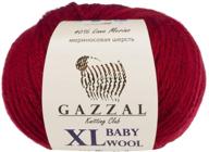 🧶 3 пачки (мотка) пряжи gazzal baby wool xl - супер мягкая и средняя толщина, цвет красный 816, 328 ярдов - 40% мериносовая шерсть. логотип