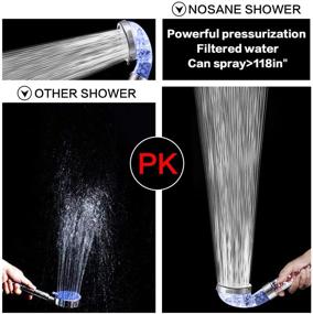 img 2 attached to Nosame Shower Head: Hose & Bracket Included, Filter Filtration for High Pressure Water Saving - 3 Modes Spray Handheld Showerheads, Perfect for Dry Skin & Hair