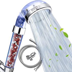 img 4 attached to Nosame Shower Head: Hose & Bracket Included, Filter Filtration for High Pressure Water Saving - 3 Modes Spray Handheld Showerheads, Perfect for Dry Skin & Hair