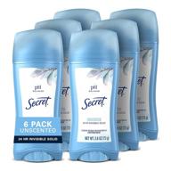 🌸 original unscented secret antiperspirant and deodorant for women, ph balanced, 2.6 oz (pack of 6), invisible solid logo