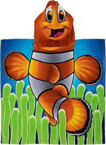 img 3 attached to 🤡 Super Soft Clownfish Cotton Hooded Poncho Bath Beach Pool Towel for Kids