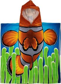 img 4 attached to 🤡 Super Soft Clownfish Cotton Hooded Poncho Bath Beach Pool Towel for Kids