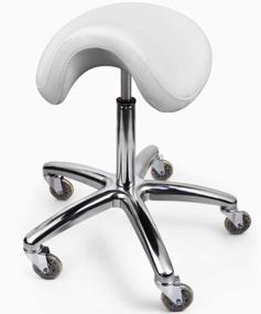 img 4 attached to 💆 Upgrade your Salon Experience with our Professional Spa Saddle Chair and Rolling Stool. This Saddle Salon Chair features Wheels, Plush Cushion, and a Sturdy Metal Framework.