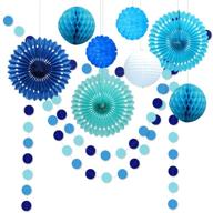 🌊 подводный мир синие украшения для вечеринки: круглые гирлянды, бумажные веера, бумажные шары, подвесные украшения для океанской побережья, пляжного беби-шауэра, дня рождения мальчика, свадьбы и детской комнаты - decor365 логотип