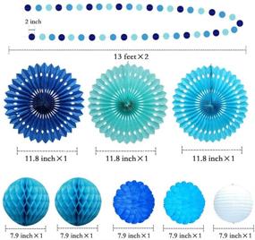 img 2 attached to 🌊 Under the Sea Blue Party Decorations: Circle Garlands, Paper Fan Flowers, Tissue Pom Poms, Hanging Decor for Ocean Coastal Beach Baby Shower, Boy Birthday, Wedding & Kids Room - Decor365