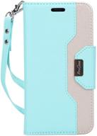 procase wallet case for iphone xr - mintgreen: folio flip case with kickstand, card holders, mirror wristlet, & more! logo