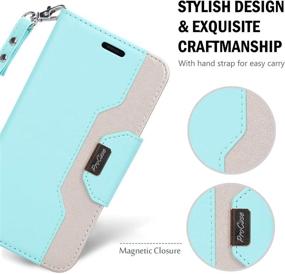 img 1 attached to ProCase Wallet Case for iPhone XR - MintGreen: Folio Flip Case with Kickstand, Card Holders, Mirror Wristlet, & More!