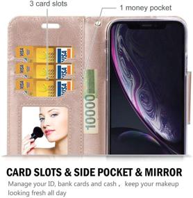 img 2 attached to ProCase Wallet Case for iPhone XR - MintGreen: Folio Flip Case with Kickstand, Card Holders, Mirror Wristlet, & More!