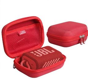 img 4 attached to Hermitshell Hard Travel Case For JBL Go 3 Portable Bluetooth Speaker (Red)