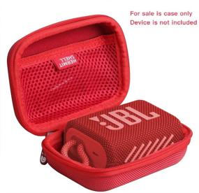 img 3 attached to Hermitshell Hard Travel Case For JBL Go 3 Portable Bluetooth Speaker (Red)