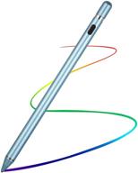 цифровой карандаш для сенсорных экранов, перезаряжаемая тонкая стилусная ручка для iphone, ipad и планшетов - синего цвета. логотип