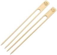 natural bamboo double skewers piece logo