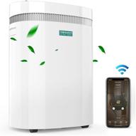 🔌 2021 upgraded wifi-enabled dehumidifier - 50 pints, 3000 sq. ft coverage, universal wheels - ideal for home, basement, bedroom, business, closet, garage, living rooms - damp rid moisture absorber (30 pint, 2019 doe compliant) logo