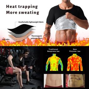 img 1 attached to 👕 Mens Slimming Sauna Shirt Sweat Suit Vest Workout Tank Top Waist Trainer Body Shaper