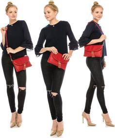img 3 attached to Stylish Solene Women's Envelop Clutch Crossbody Bag: Tassels Accent for Perfect Panache!