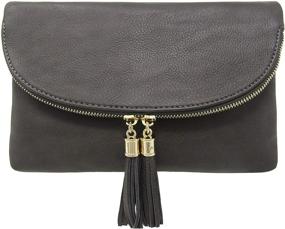 img 4 attached to Stylish Solene Women's Envelop Clutch Crossbody Bag: Tassels Accent for Perfect Panache!