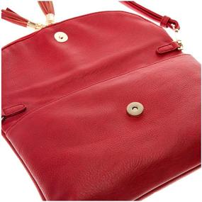 img 1 attached to Stylish Solene Women's Envelop Clutch Crossbody Bag: Tassels Accent for Perfect Panache!