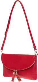 img 2 attached to Stylish Solene Women's Envelop Clutch Crossbody Bag: Tassels Accent for Perfect Panache!