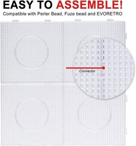 img 2 attached to 🔲 EVORETRO 4-Pack Large Clear Plastic Square Pegboards for Kids Craft Beads, 5'7 Inch Fuse Beads Boards