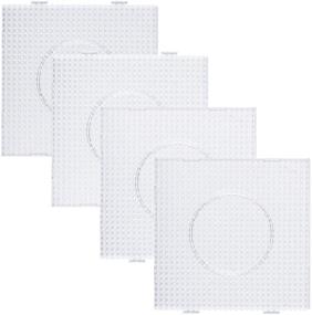 img 3 attached to 🔲 EVORETRO 4-Pack Large Clear Plastic Square Pegboards for Kids Craft Beads, 5'7 Inch Fuse Beads Boards