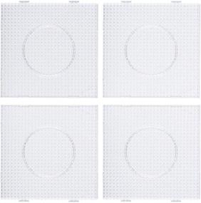 img 4 attached to 🔲 EVORETRO 4-Pack Large Clear Plastic Square Pegboards for Kids Craft Beads, 5'7 Inch Fuse Beads Boards