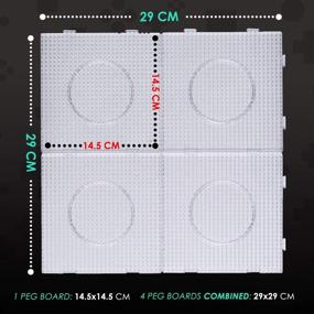 img 1 attached to 🔲 EVORETRO 4-Pack Large Clear Plastic Square Pegboards for Kids Craft Beads, 5'7 Inch Fuse Beads Boards