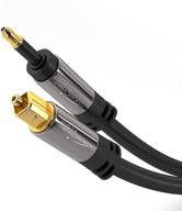 🔌 kabeldirekt 6ft mini-toslink cable - digital audio cable, optical fiber optic, transfers digital audio signals to tvs/amplifiers/hi-fi systems, black logo