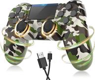 augex camo green playstation 4 controller compat with ps4, camouflage green new remote with dual motors for pa4 control, army green gamepad gift for kids, men, girls, and women (camouflage green) логотип