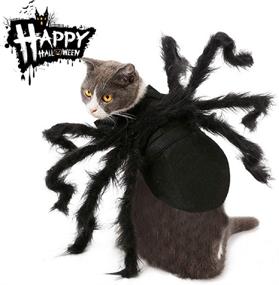 img 3 attached to 🎃 Idepet Pet Dog Halloween Christmas Costume: Dog Cloak Bat Wings, 8 Spider Purple Octopus Hat, Devil Horns Hat. Dogs Cats Holiday Costume Decoration Hair Accessories for Puppy