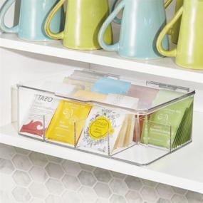 img 2 attached to 🍵 mDesign Plastic Stackable Tea Bag Organizer Storage Bin: Convenient Kitchen Cabinet Solution for Beverages, Cups, and Condiments