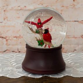 img 3 attached to Delightful Red Cardinal Friends Musical Figurine 120MM Water Globe with Merry Christmas Tune